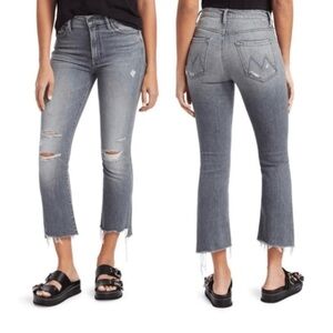 MOTHER Gray Ankle & Cropped Jeans